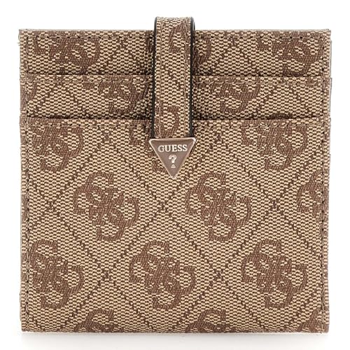 Porte-cartes GUESS Eco Erica Tab Card Case en similicuir imprimé logo Latte