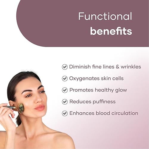 Miniatura 2 de Saturn by GHC Auténtico juego de rodillos de jade de cuarzo rosa y Gua Sha – Herramientas de masaje facial premium para revitalización y