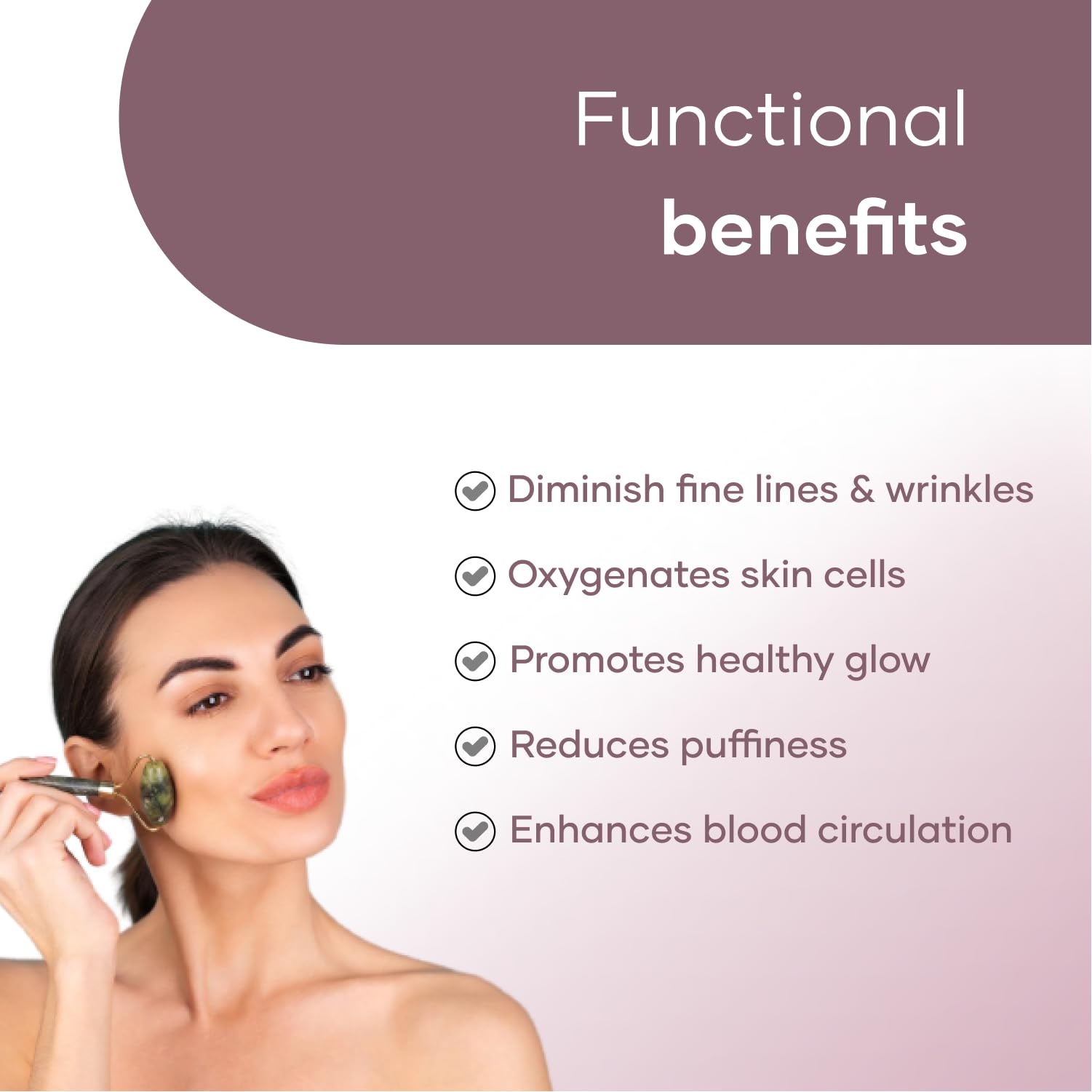 Saturn by GHC Authentic Rose Quartz Jade Roller & Gua Sha Set – Premium Facial Massage Tools for Skin Revitalization and Toning