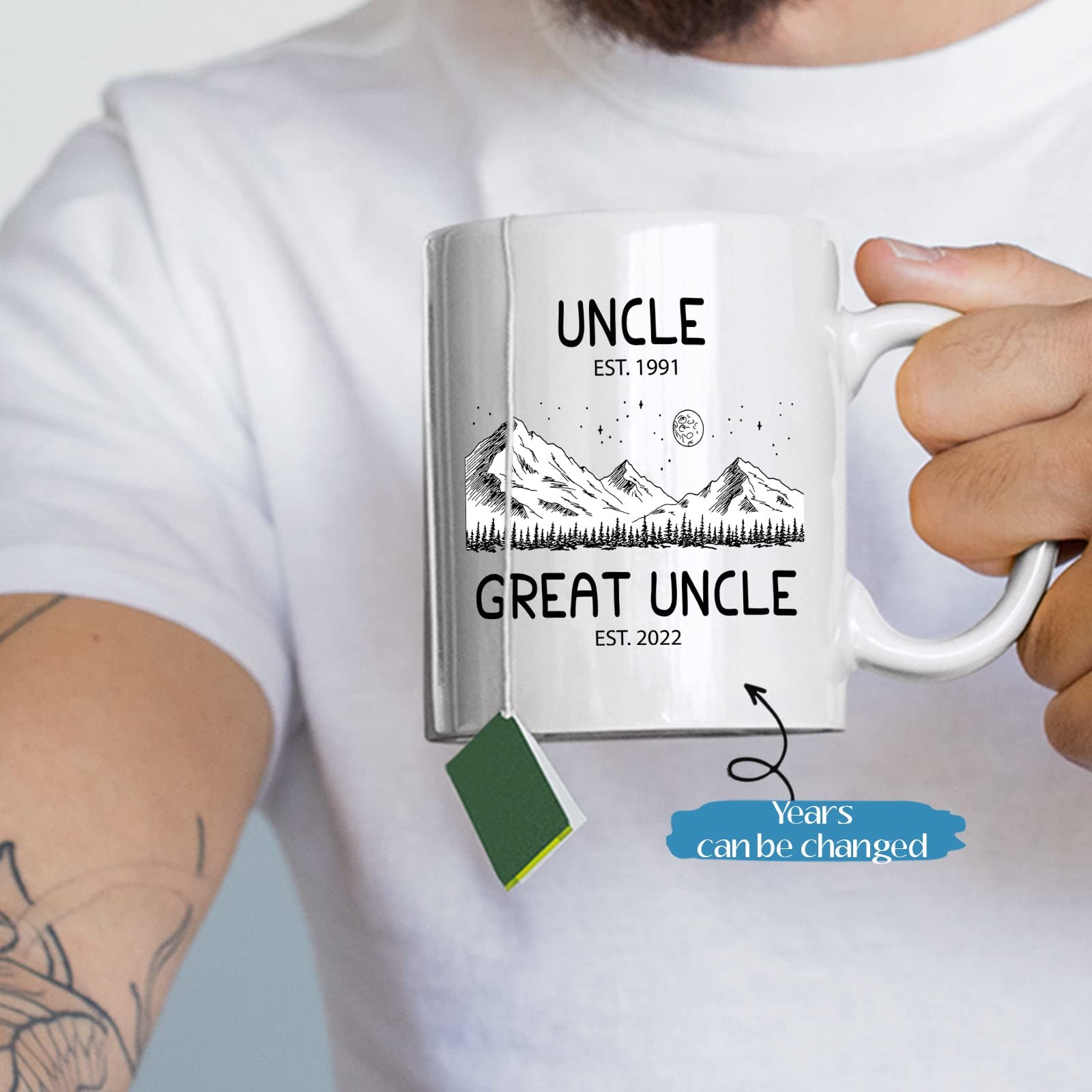 Great Uncle Mug, Personalized Uncle Mug, Uncle Coffee Mug, Custom Uncle Mug With Years, New Great Uncle Mug, Uncle To Be Mug, Uncle Gift, From Uncle To Great Uncle Mug, White Mug 11oz, 15oz