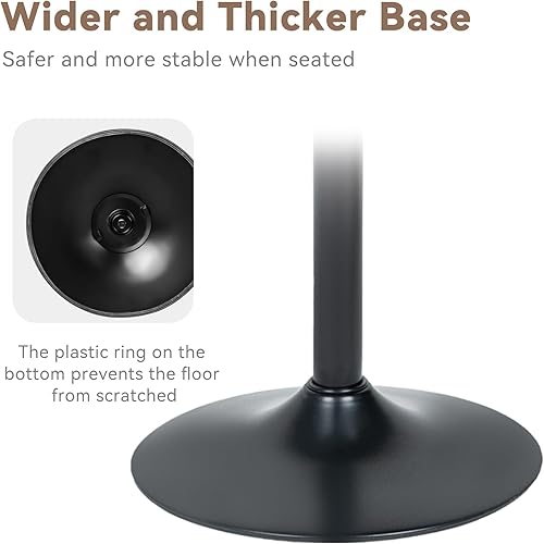 Miniatura 8 de Juego de 4 taburetes de bar giratorios de altura ajustable de 24.5 a 33.5 pulgadas, taburetes de madera tapizados de piel sintética con respaldo y