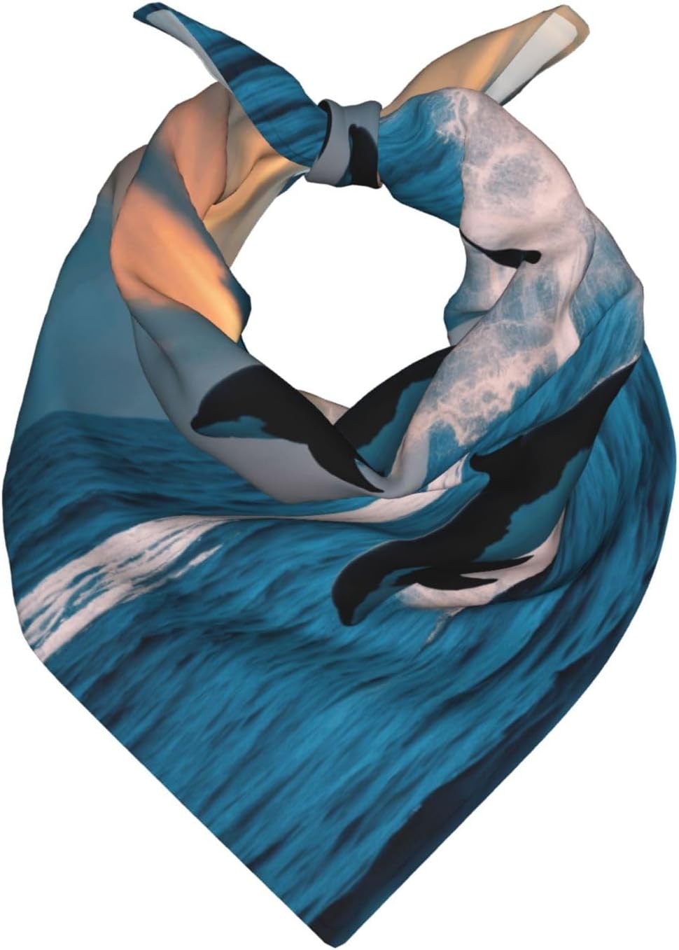 Funny Animal Dolphin Print Unisex Headwear Summer Lightweight Breathable Square Scarf For Hiking Cycling Fitness