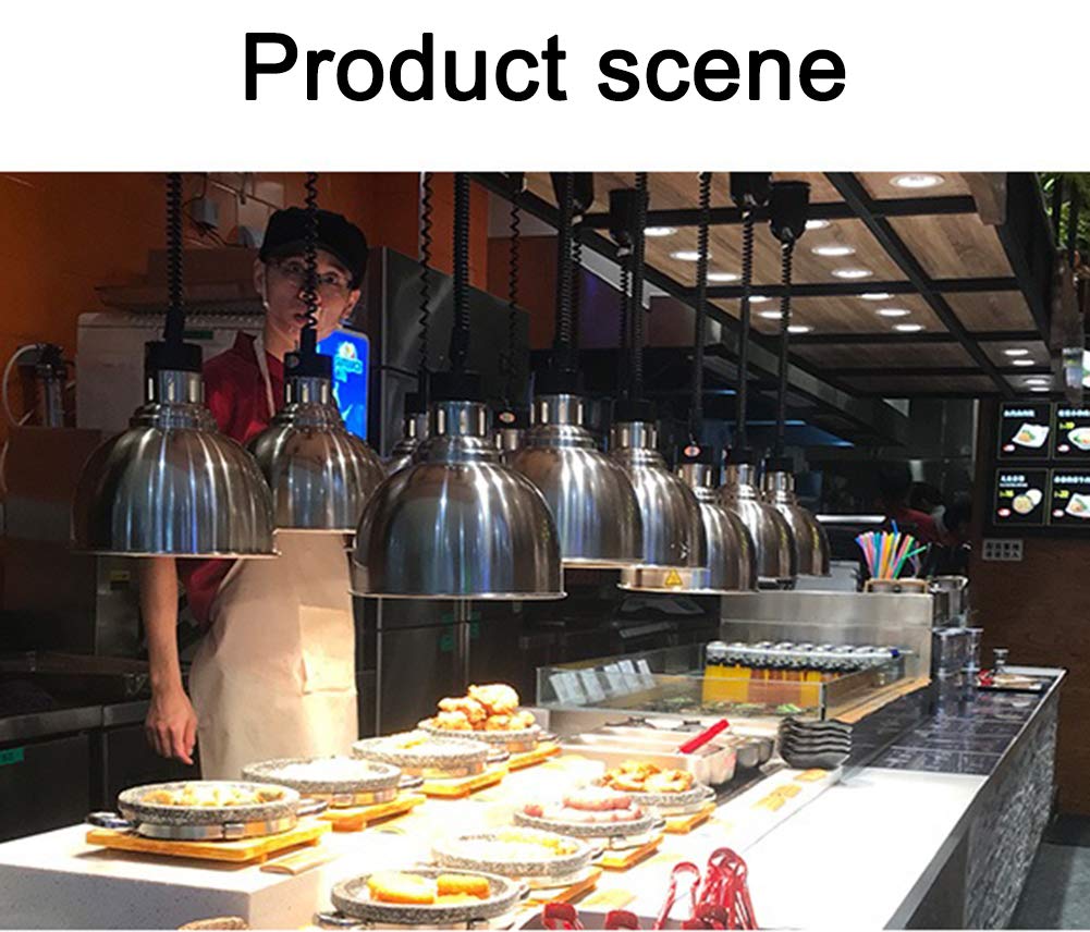 Lampada di Calore Alimentare in Acciaio Inossidabile Commerciale, Lampada per Scaldavivande Buffet Forniture per Ristoranti Attrezzatura da Cucina, 220V / 250W