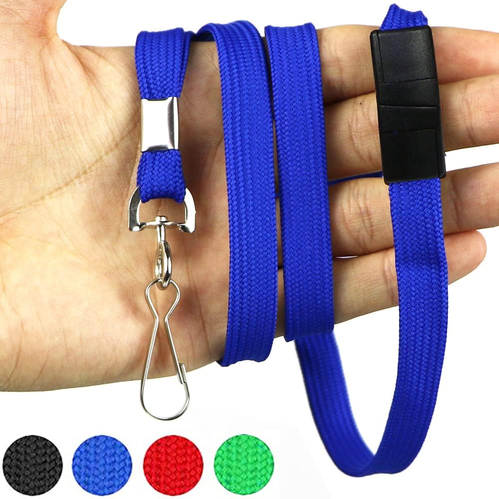 Bird Fiy Lanyards Safety Blue Lanyards Neck Flat Premium Breakaway Badge Lanyard with J-Hook for ID Nametag Badge Holder (Blue, 25 PCS) - Image 6