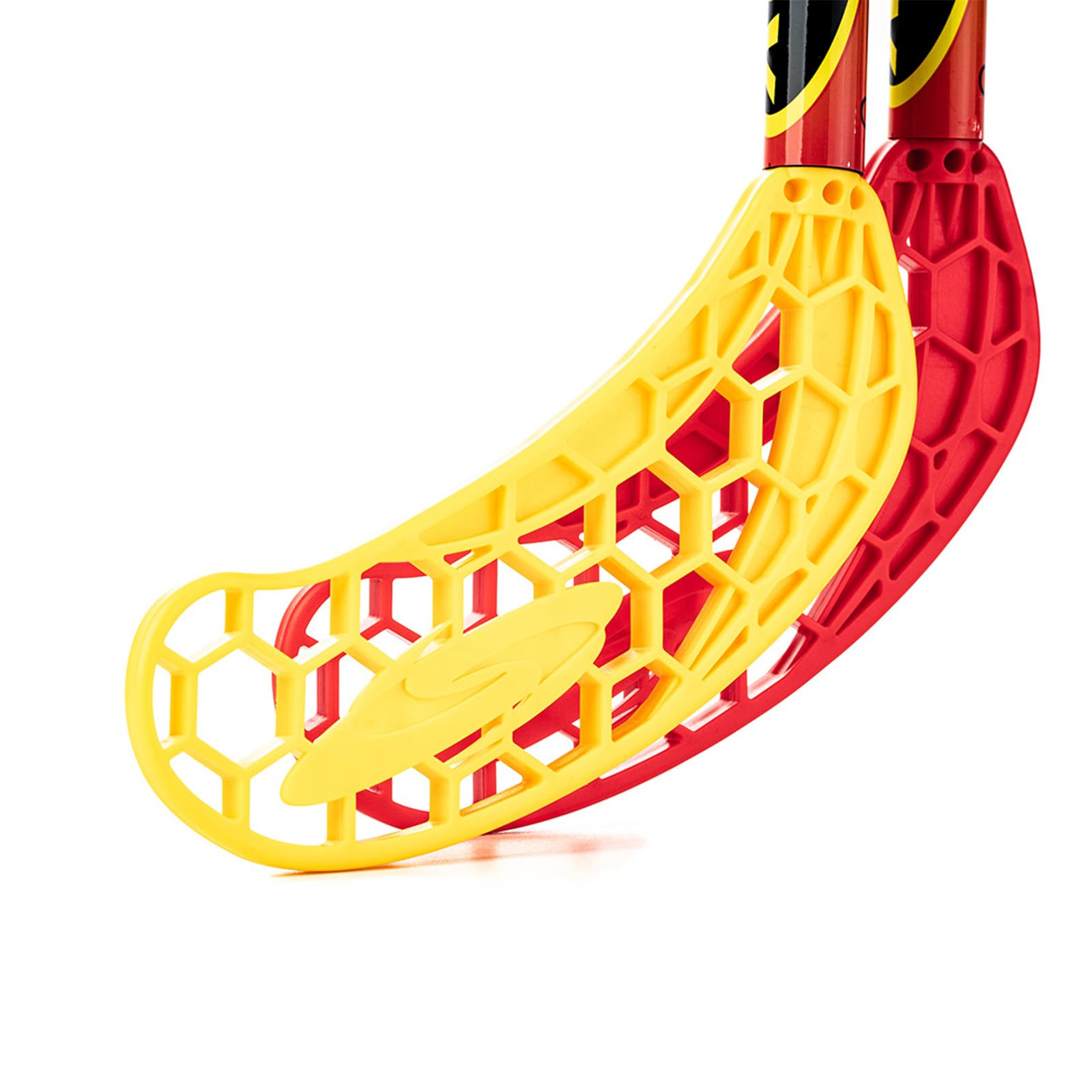 Bandito FunHockey Komplettset, für Kinder, 4 Hockey Schläger, 4 Bälle und 2 Faltbare Pop Up Tore, Floorball Stick, Streethockey, Indoor und Outdoor, Teamsport, Schulen, Garten, wetterfest