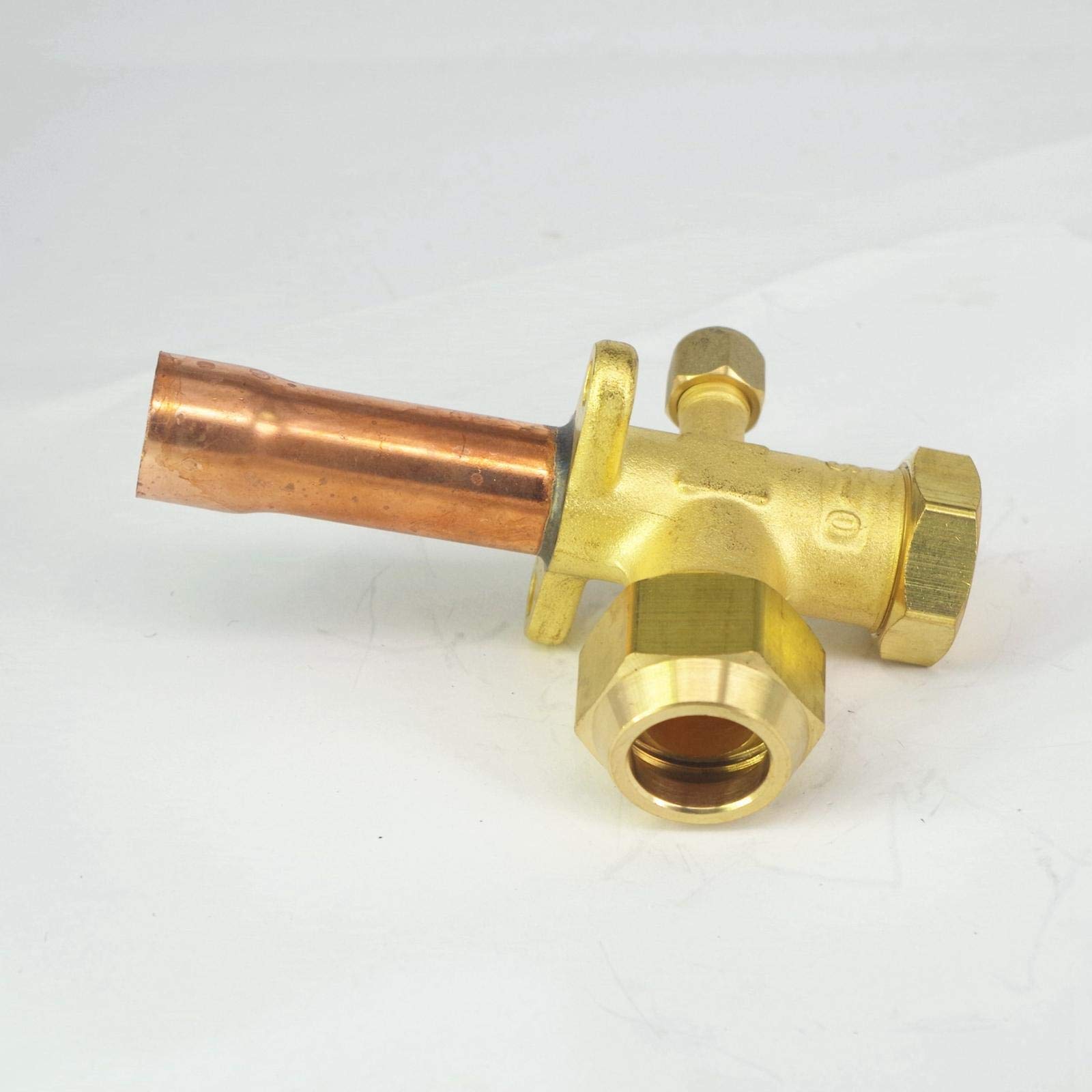 Fit 3/4" 19.02mm OD Copper Tube 3 Ways Air Conditioner Angle Stop Valve Fitting