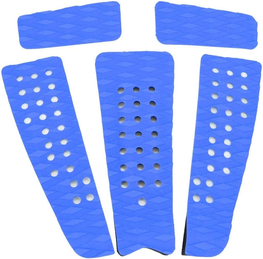 Surfboard Traction Pad,5Pcs Durable Eva Anti-Slip Traction Pad Deck Grip Grip Stomp Pad Skimboard,Longboard Deck For Surfboard,Kiteboard,Skimboard,Paddleboard,Boat(Orange,Black,Gray,Blue)(4#)