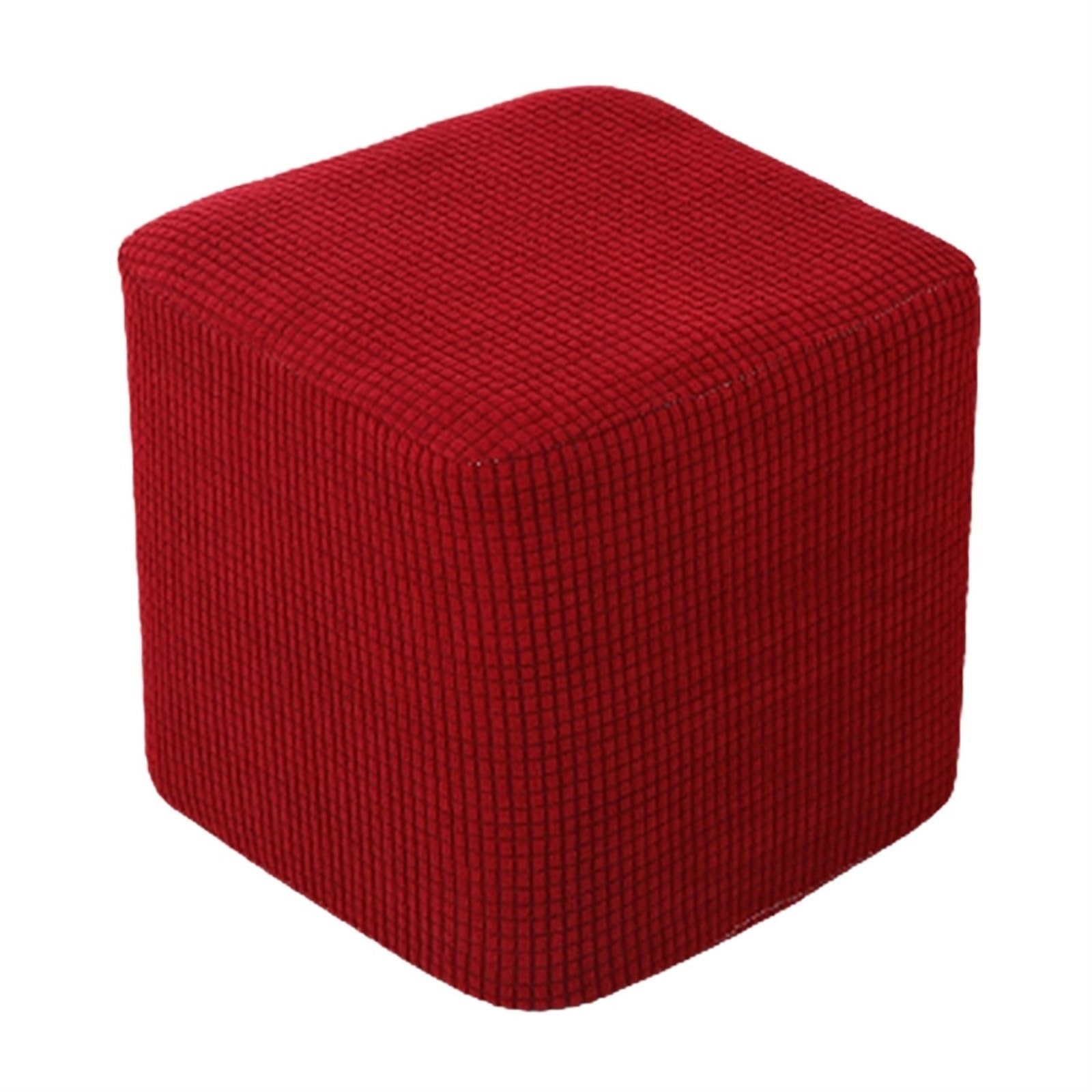 YXINAER Foot Stool Cover 10"-13" Stretch Ottoman Slipcover Footstool Footrest Living Room Soft Cover(Red)