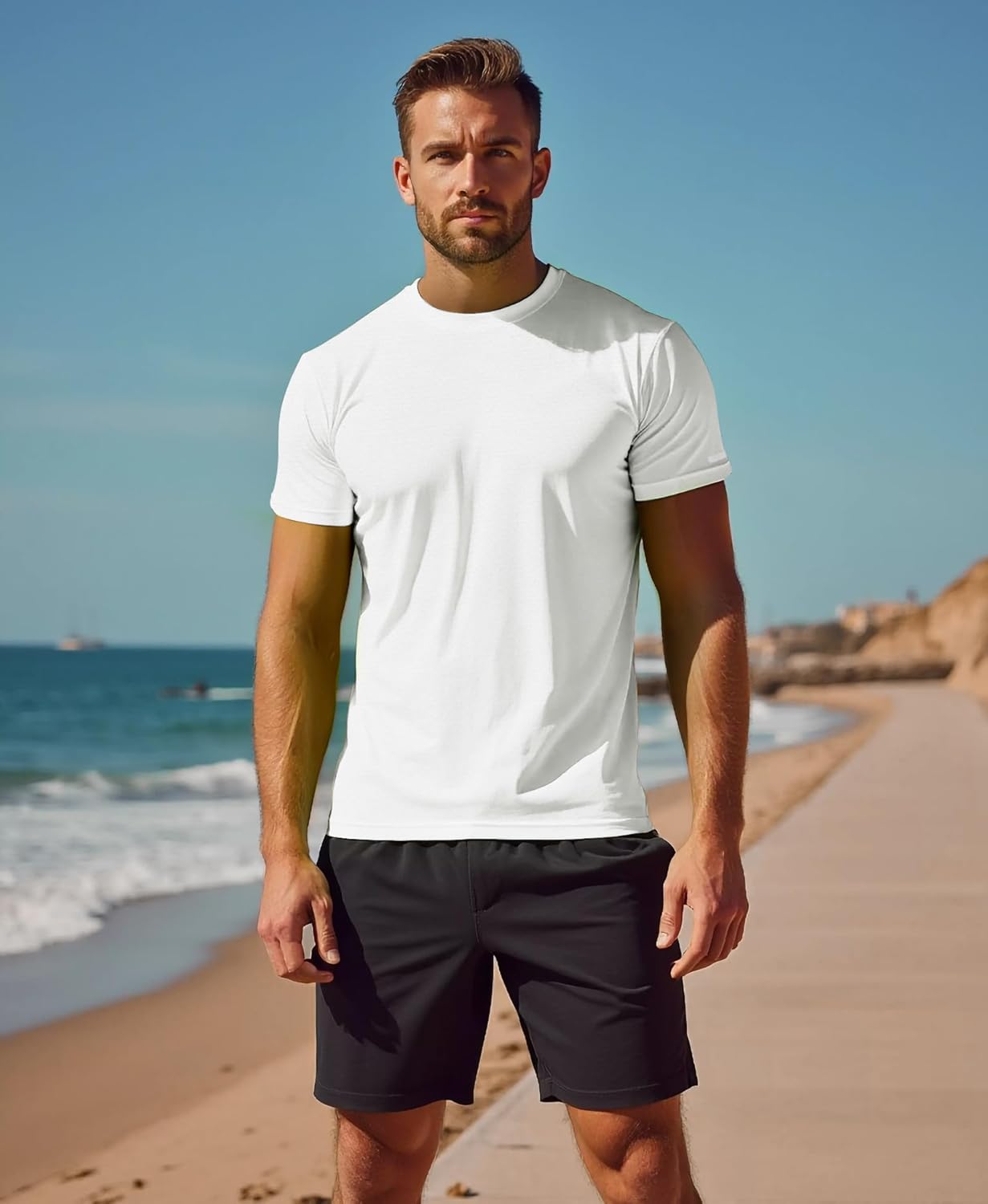 Workout Shirts Men Moisture Wicking T-Shirt Quick Dry Running Short Sleeve Gym Performance Active Tee Athletic Fit - Image 2