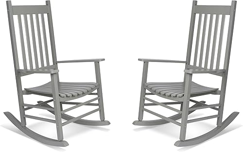 Vista 44 de Shine Company Inc. Silla mecedora para porche estilo Vermont, 4332WT, color blanco