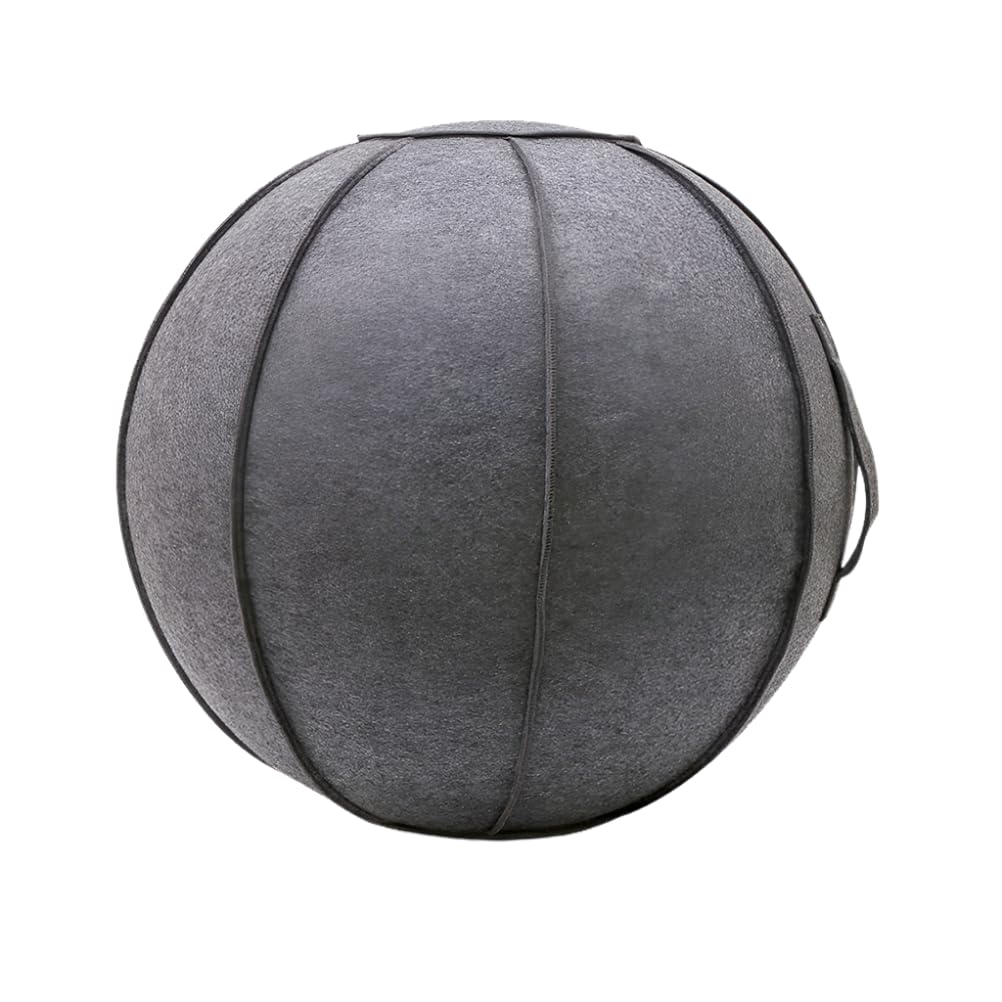 Lifespan Gymnastikball Sitzball Büro 65 cm – Yoga-Ball & Balance-Ball für Home Office, Anthrazit Filz – ergonomisches Aktiv-Sitzen, belastbar bis 181 kg, inkl. Fußpumpe