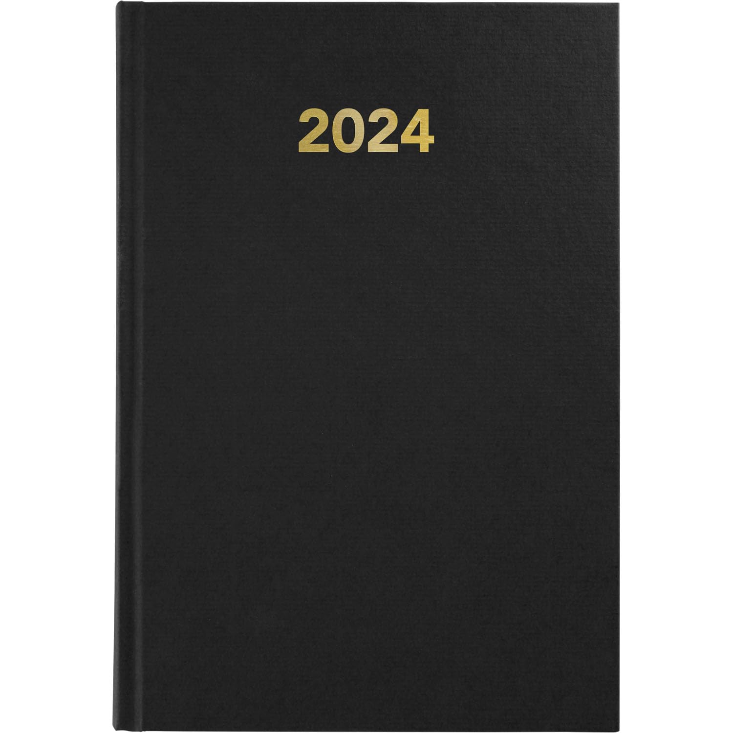 Grafoplás | Agenda 2024 Día Página | Negro | Tapa Dura | Español | Punto de Lectura | Cubiertas Vinilo | 14,5x21cm | Baviera | Perfecta para Organización Personal
