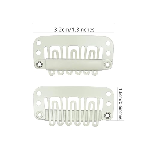 Miniatura 3 de Rose bud Rosebud - 50 pinzas para peluca de 1.260 in, pinzas para extensiones de cabello, herramientas de extensión en forma de U, 6 dientes,