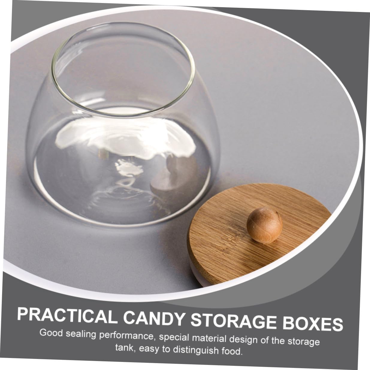 Ciieeo Barattoli 2 Pezzi in Vetro Borosilicato Coperchio in Bambù Contenitori Ermetici Conservazione Alimenti senza Odori per Caramelle e Insalate