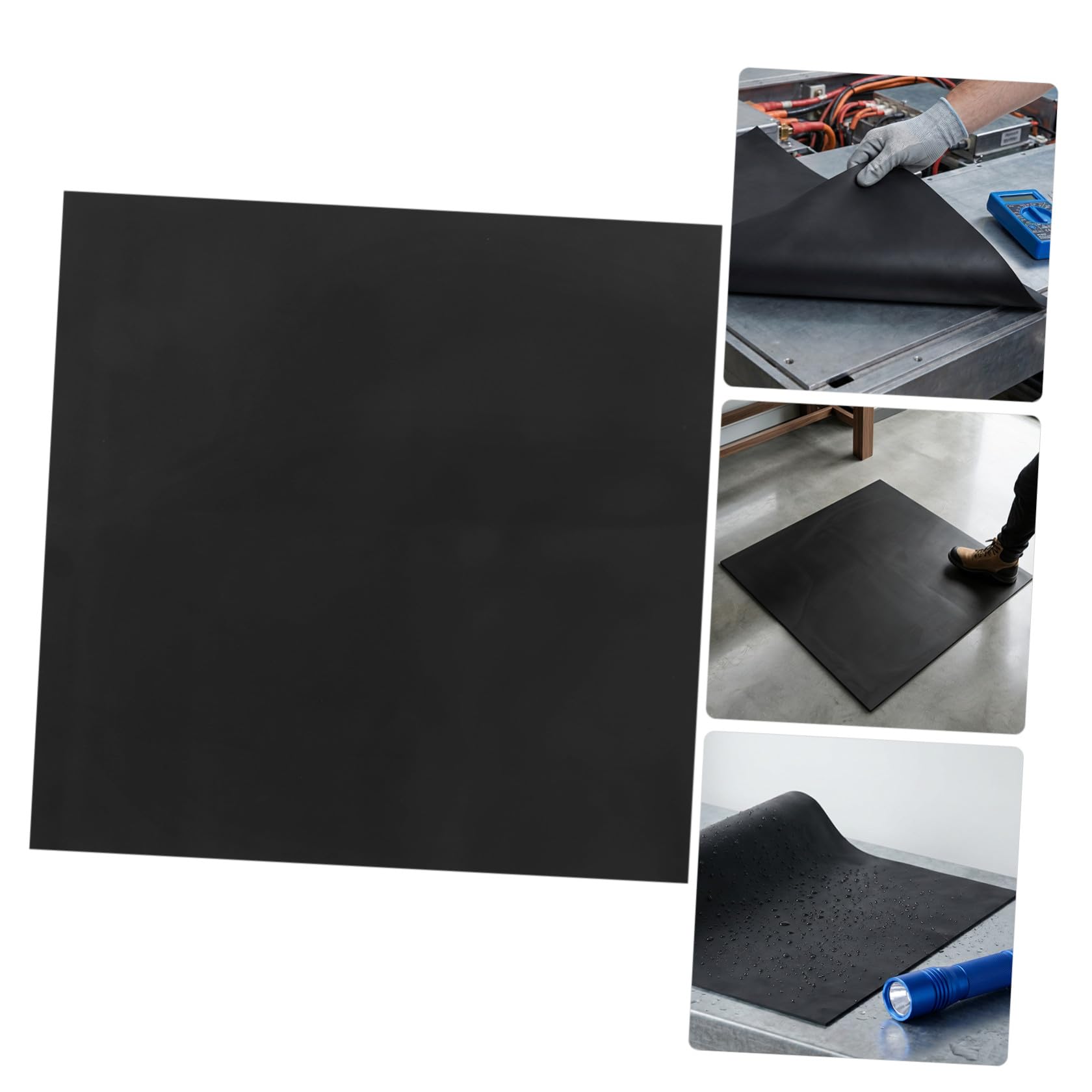 FRCOLOR 3 Pezzi Tappetino in Gomma Isolante per Sala Distribuzione Elettrica Antiscivolo e Ammortizzante