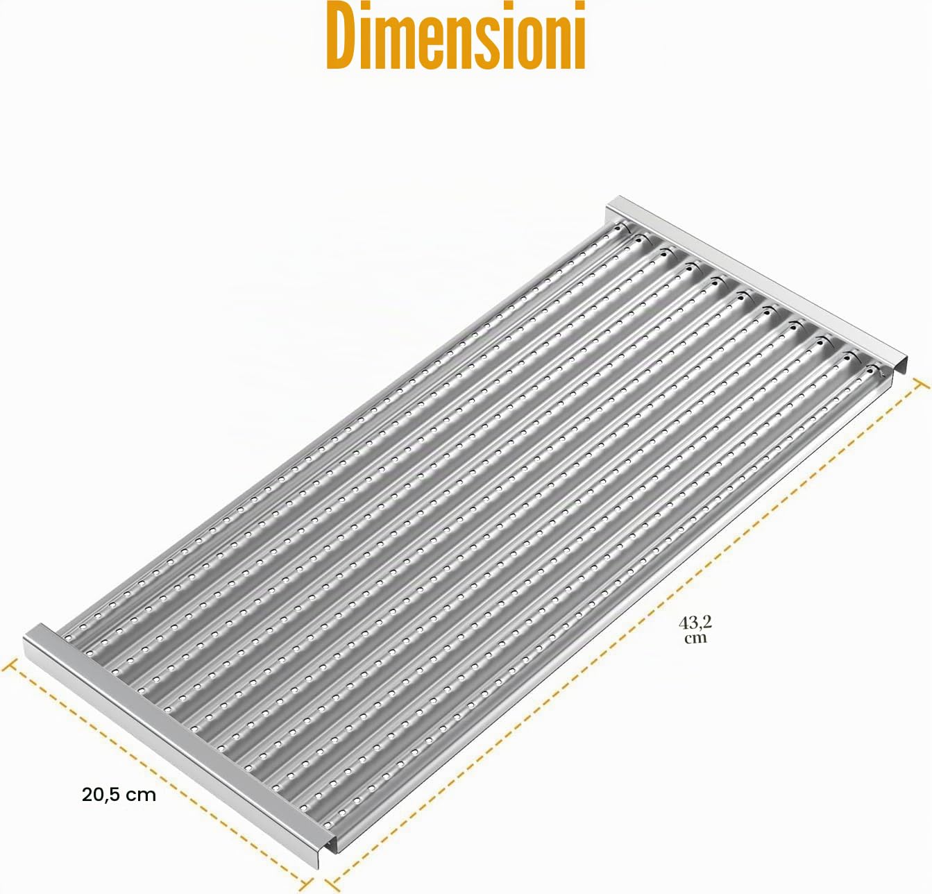 BBQ-PLUS Piastra emettitore a raggi infrarossi per grill Charbroil 463242515, 463367016, 463242516, 466242515, 466242615, 463243016, 463367516, 466242516, 46624242424. 2616, 463346017, acciaio