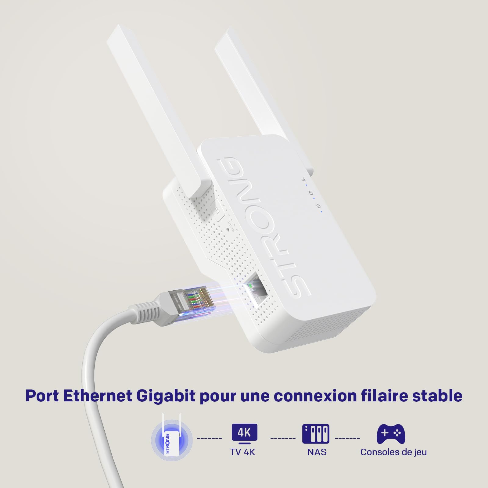 STRONG Répéteur Amplificateur WiFi 6 AX3000 Mbps|Point d'accès|Port WAN/LAN|2 antennes|Compatible Box Internet|Garantie 4 Ans