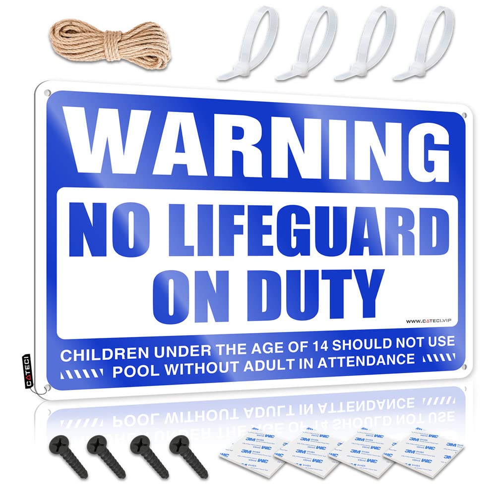 Farmhouse Signs Inappropriate Room Door Decor Home Decor - Warning No Lifeguard On Duty Accessory Rustic Style Artwork For Saloon(30X40CM)