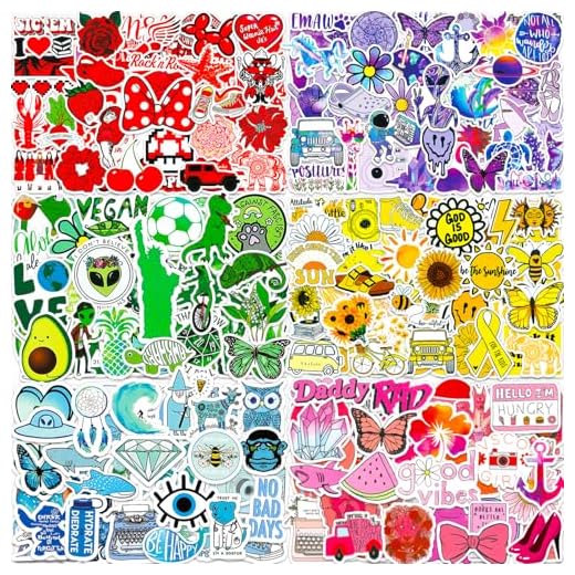 Aufkleber 300 Stück Aesthetic Sticker Set Hochauflösende VSCO Cute Graffiti Wasserfeste Vinyl Decals für Handy Laptop Trinkflasche Kühlschränke Tassen MacBook IPad Koffer Skateboard Bücher und mehr