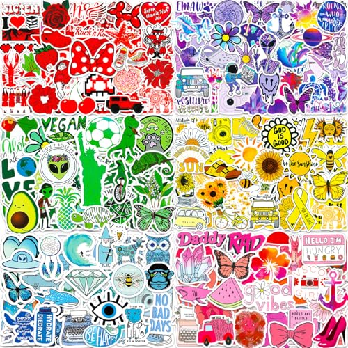 Pegatinas 300 Bonitas Divertidas Stickers de Colores, Impermeable Vinilo Pegatinas para Scrapbooking Journaling Diario Botella Agua Tablet Ordenador Portatil Maletas Skateboard Bici Patinete etc