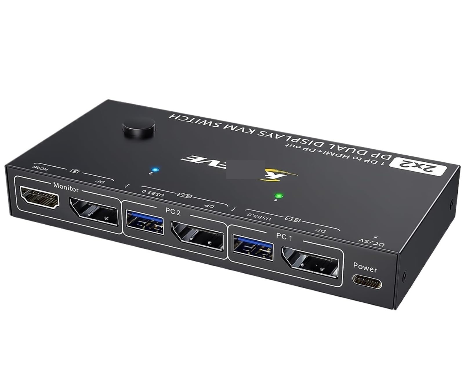 Displayport KVM Switch 2 Monitors 2 Computers 4K@144Hz(1 DP in,DP+HDMI Out),Dual Monitor KVM Switch Displayport 1.4-image-31