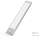 lexall Under Cabinet Light, 60LED Rechargeable Motion Sensor Light with Charging Station, Dimmable Closet RGB Bar, Magnetic Under Counter Lights for Kitchen, Safe Light (1 Pack)