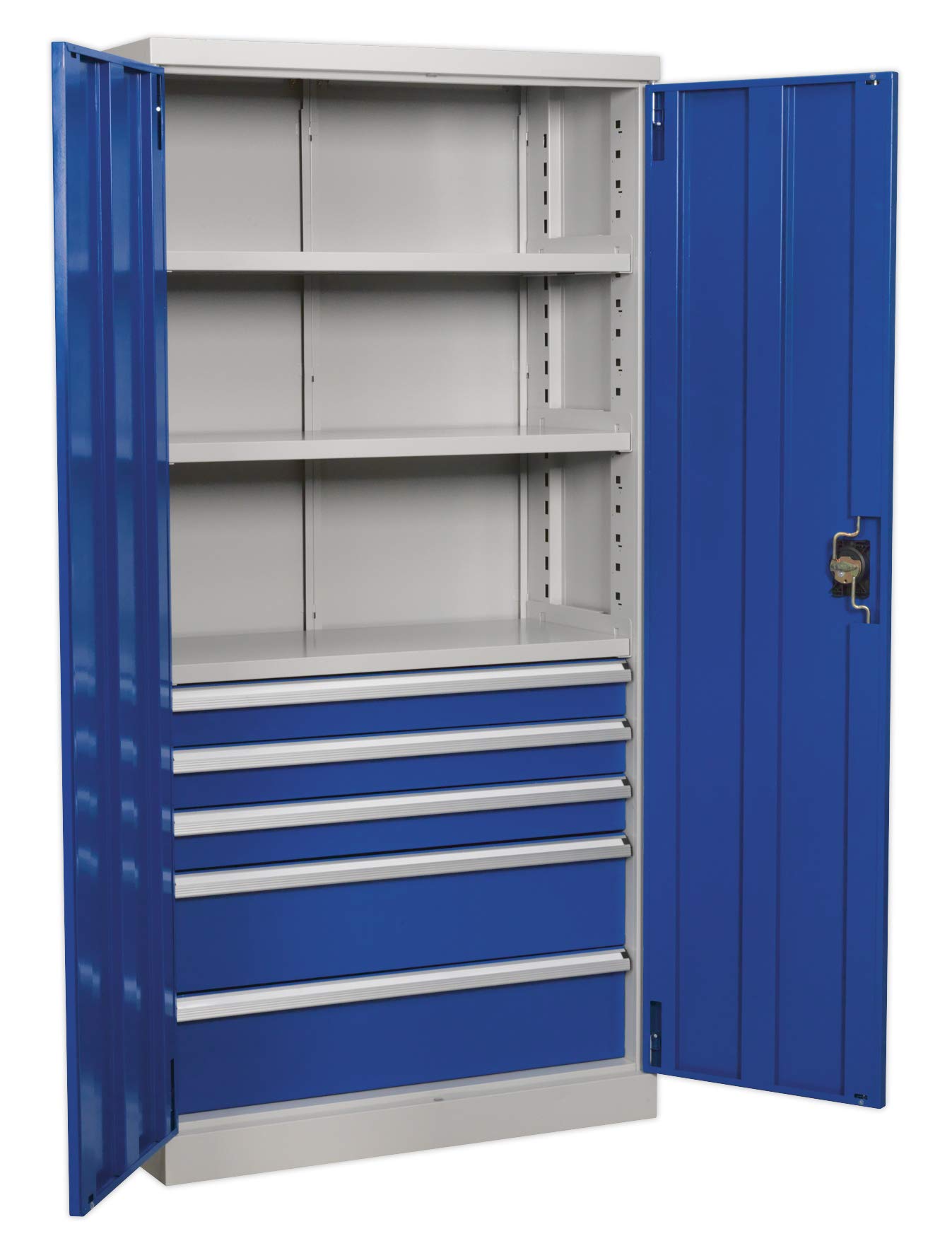 Sealey APICCOMBO5 1800mm 5 Drawer 3 Shelf Industrial Cabinet
