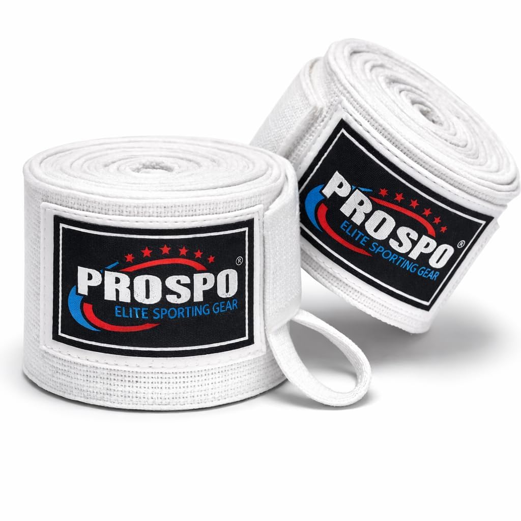 Prospo Mexican Boxing Hand Wraps, Stretch wrap, Hand Wraps, Spandex Bands, Hand Bandage, Protectors - 108 inch Stretch (2.5 Meter, White)-picture-33