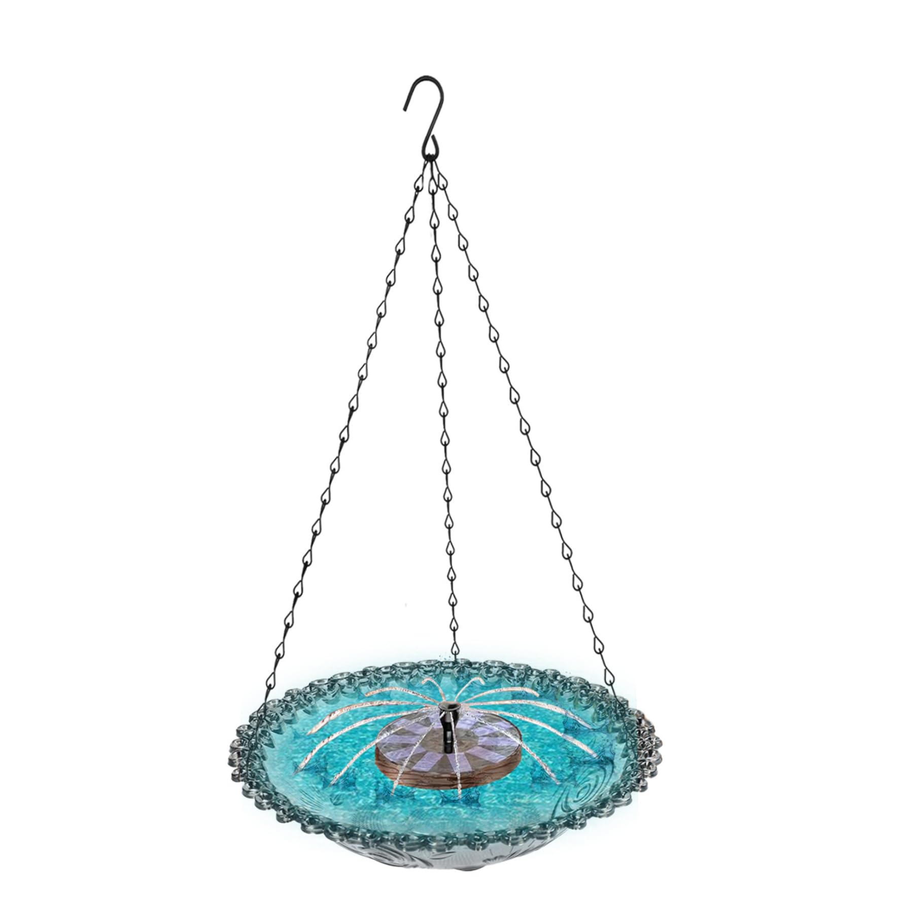 Fuente de baño para pájaros con energía solar y bomba flotante para decoración exterior