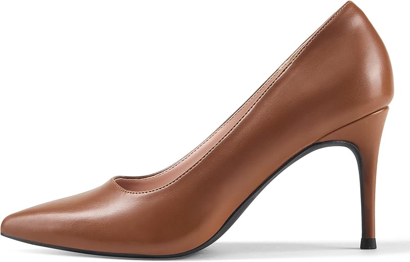 GENSHUO High Heels Pumps for Women Closed Toe 3 Inch Stillettos Heels Dress Shoes