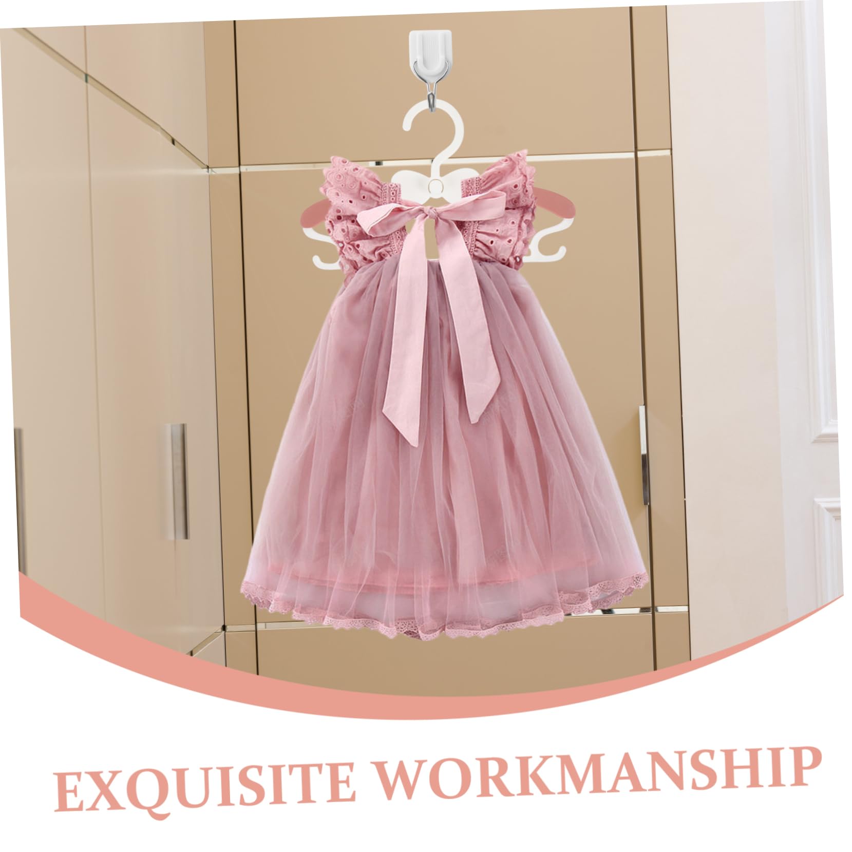 Garneck Kids Hangers 10 Pack of Telescopic Non-Slip Hangers for Baby Kids and Small Adults Soft Pp Material Red