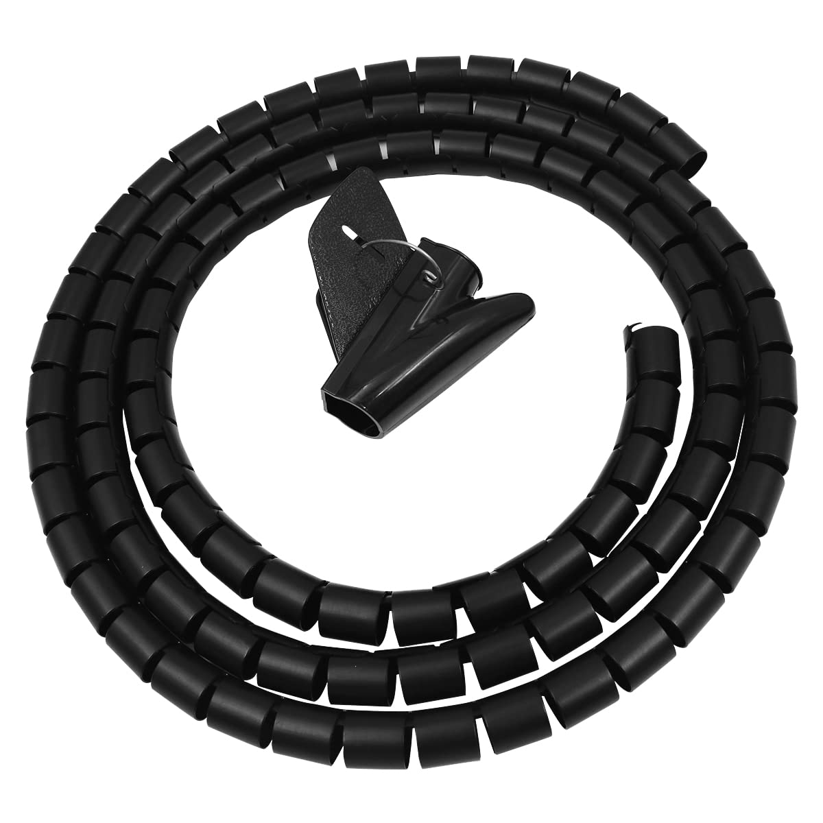 Wangcl Schwarz Cable Management Conduit 22Mm*2M Spiral Cable Clamp Diy Flexible Cable Protector For Home Office Pc Tv Wire Organizer（Black）