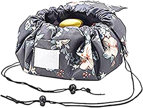 Lazy Makeup Bag,Lazy Cosmetic Bag Portable Large Travel Toiletry Bag Pouch Quick Drawstring Make up Bag Pouch Storage Organiser for Women Girls