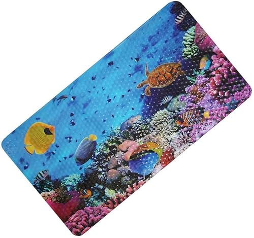 FEIDOL Tapete de baño antideslizante para bebé con ventosas para bañera, tapete antideslizante para ducha, 27 x 15 pulgadas, bonito diseño de