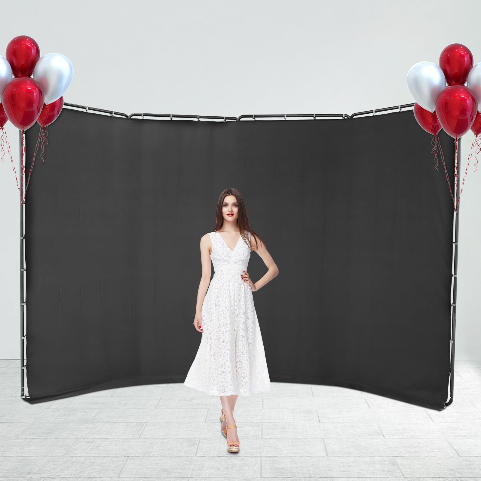 13.12 * 7.87FT Photography Background Support System Portable Large Chromakey White Screen Backdrop with Stand for Photo Studio Video Shooting Live