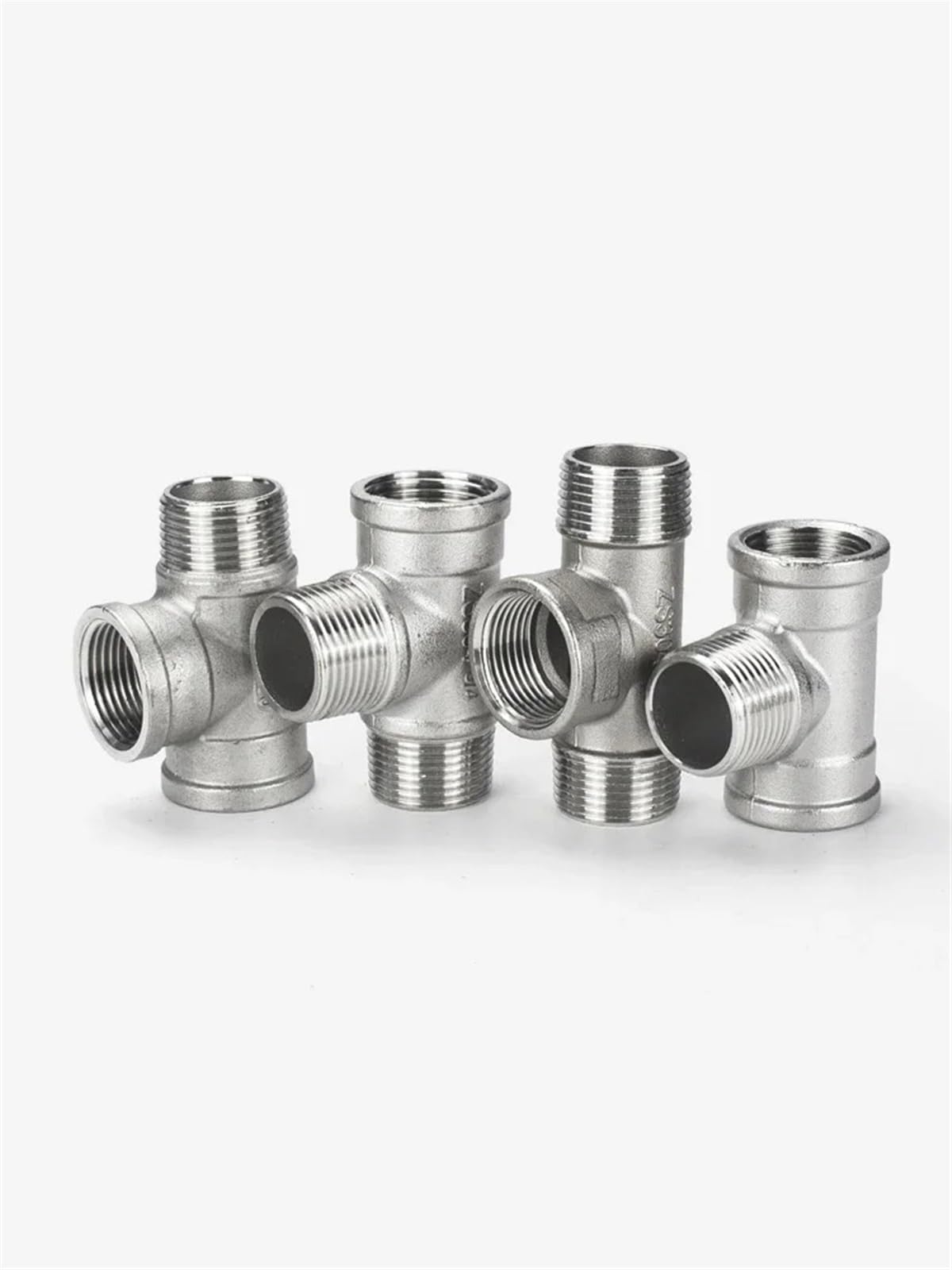 Jonction té pour tuyauterie Raccord en T fileté mâle et Femelle en Acier Inoxydable Raccords de tuyauterie de plomberie 3 Voies en Acier Inoxydable pour Tuyau(304DN20-mmf)