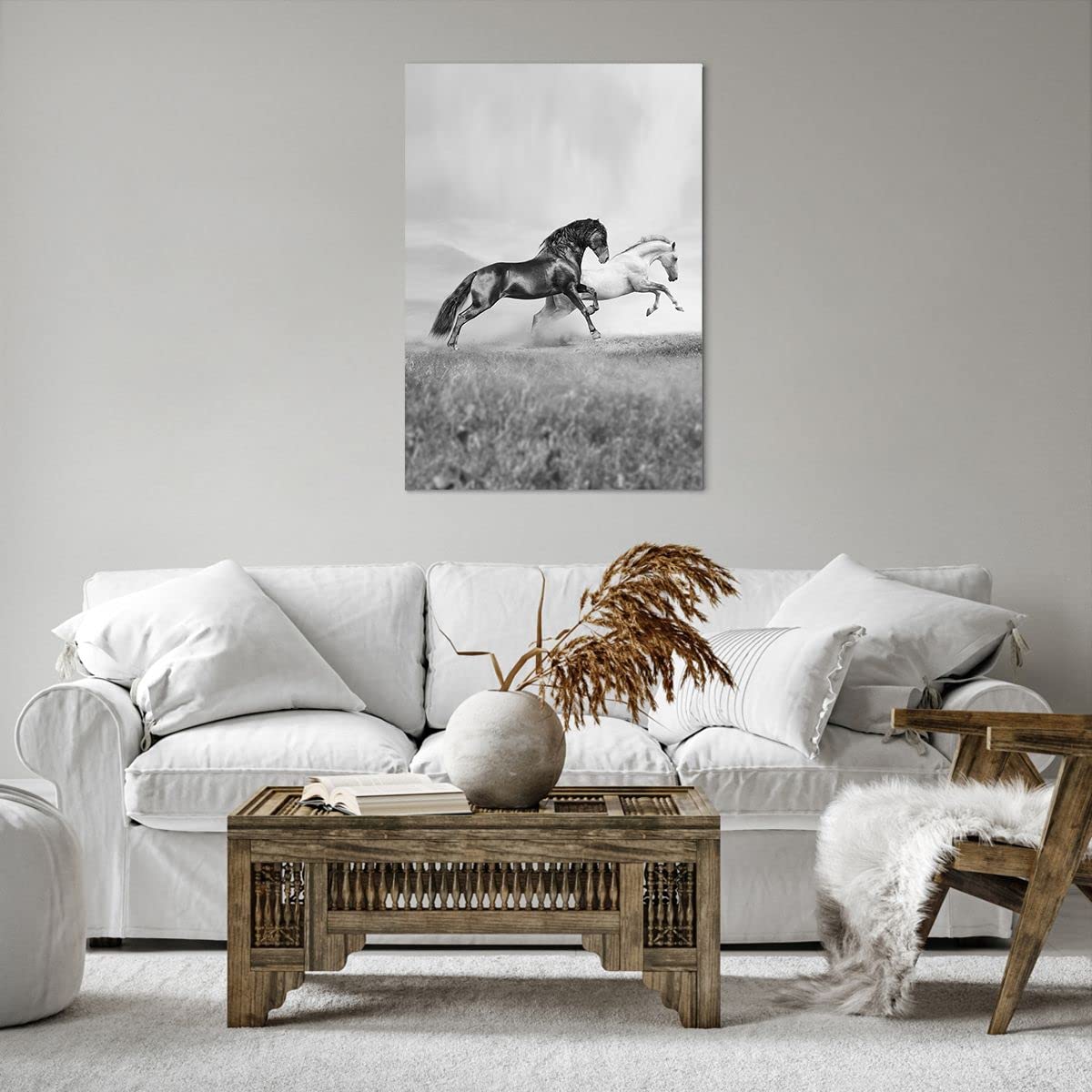 Tableau Toile Cheval 70x100cm - Décoration Murale Moderne - Impression Haute Qualité