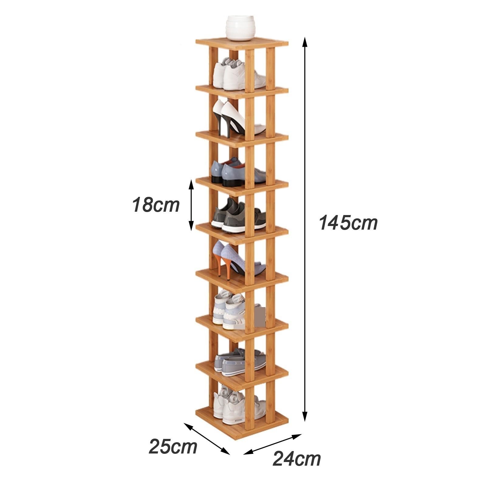 Schuhregal aus Holz mit 9 Ebenen – stabiler platzsparender Organizer für Eingangsbereich, Flur & Schlafzimmer – moderne Aufbewahrungslösung für Schuhe, Stiefel & Zubehör
