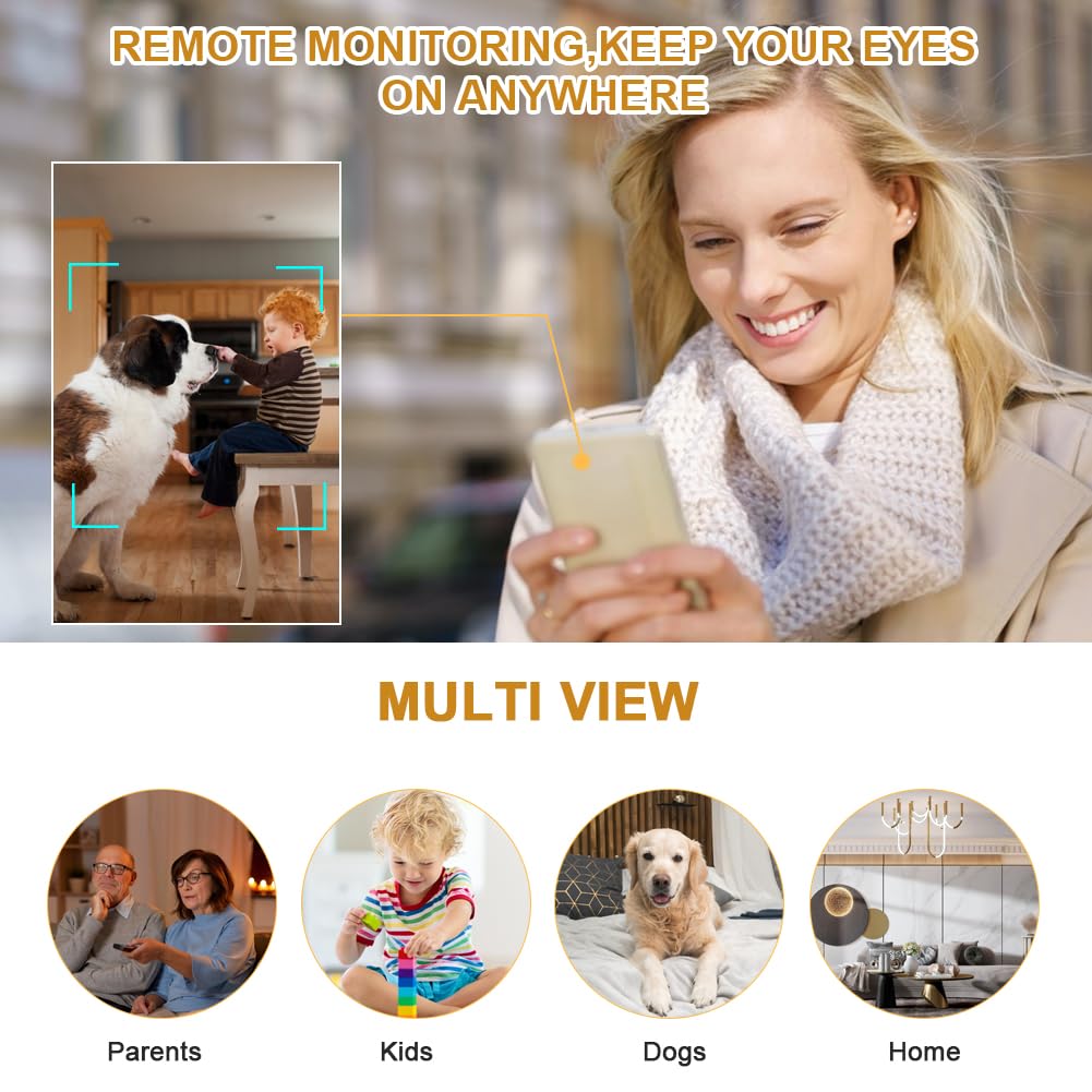Cámara espía oculta WiFi en altavoz Bluetooth con ángulo de visión de 240°, HD 1080P, cámaras de seguridad inalámbricas, aplicación de teléfono para niñera, activada por movimiento para