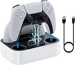 Mcbazel PS5 Controller Charging Station,Fast Charger Dock for PlayStation 5 DualSense Controller Charging Docking Station with LED Light Indicators/Fast Charging/Tri-protection/Dual Chargers