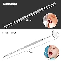 Vista 6 de Oral Dentistry - Juego de herramientas de higiene dental de acero inoxidable, espejo de boca, rascador de tarta y escalador de pollo, kit dental es