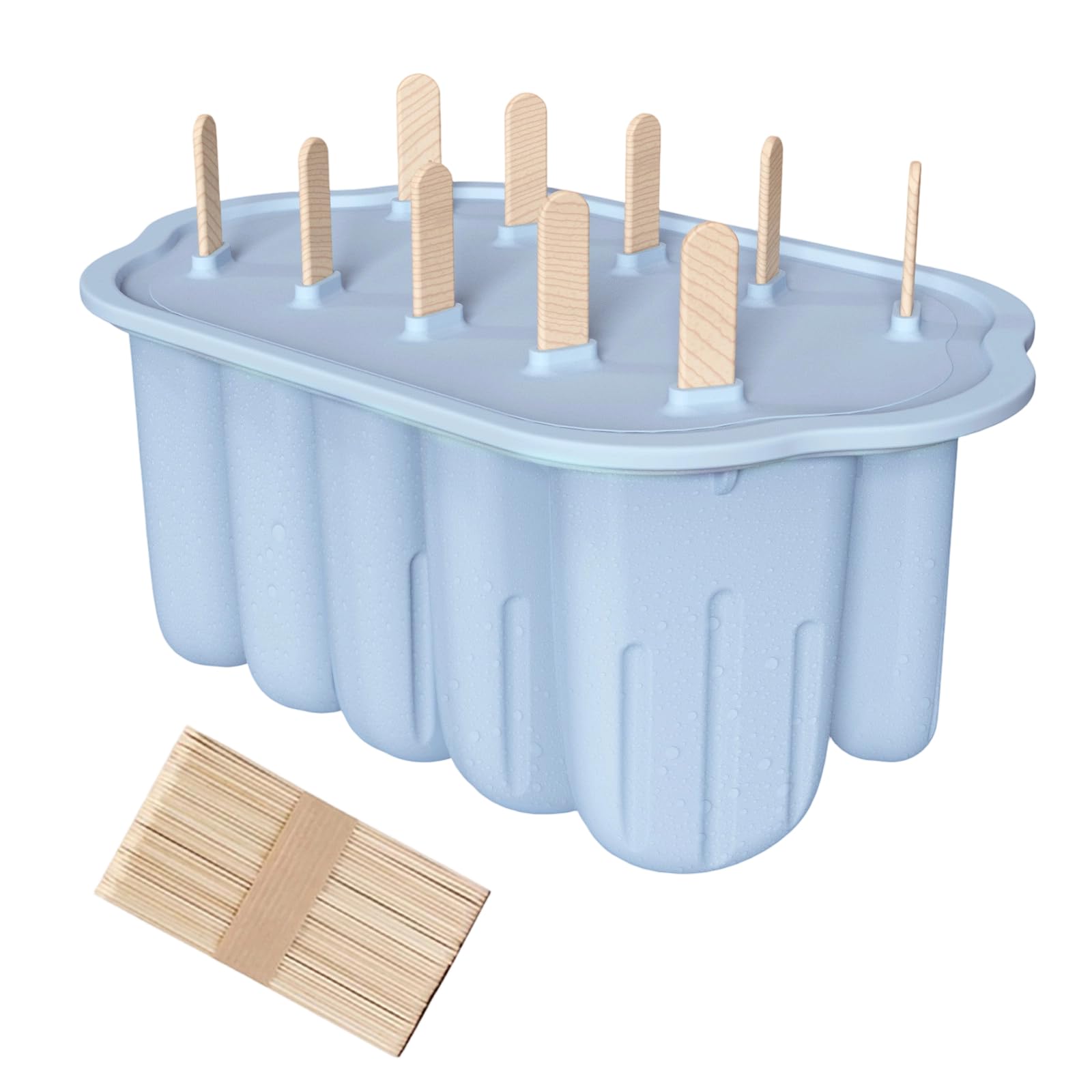 FGDTREE Cream Maker with Detachable Lid and Handle Flexible Silicone Molds Dishwasher Safe for Kids and Parties Elastomer Popsicles Molds