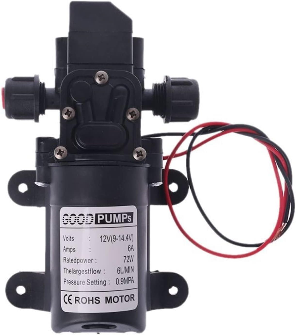 Adjustable Small Submersible Pump DC 12V 130PSI 6L/Min Water High Pressure Diaphragm Self Priming Pump 70W