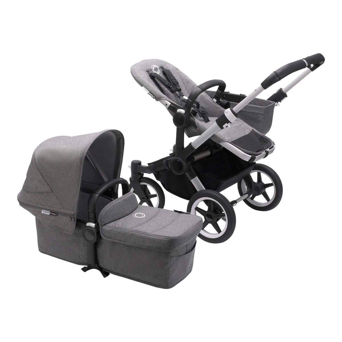 BugabooDonkey3 Mono Complete Stroller, Alu/Grey Melange, Aluminium/Grey Melange-Grey Blend