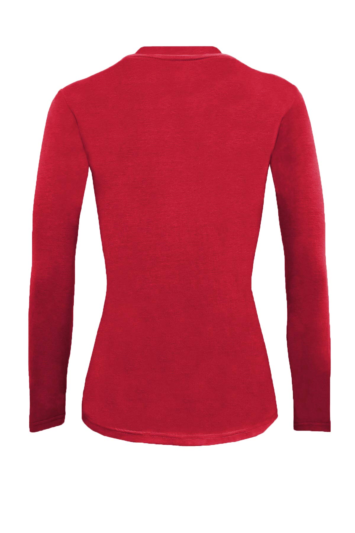 Natural Uniforms Women's Plus Size Long Sleeve Tee Shirt Sizes XL to 5X (Red, 5X-Large)