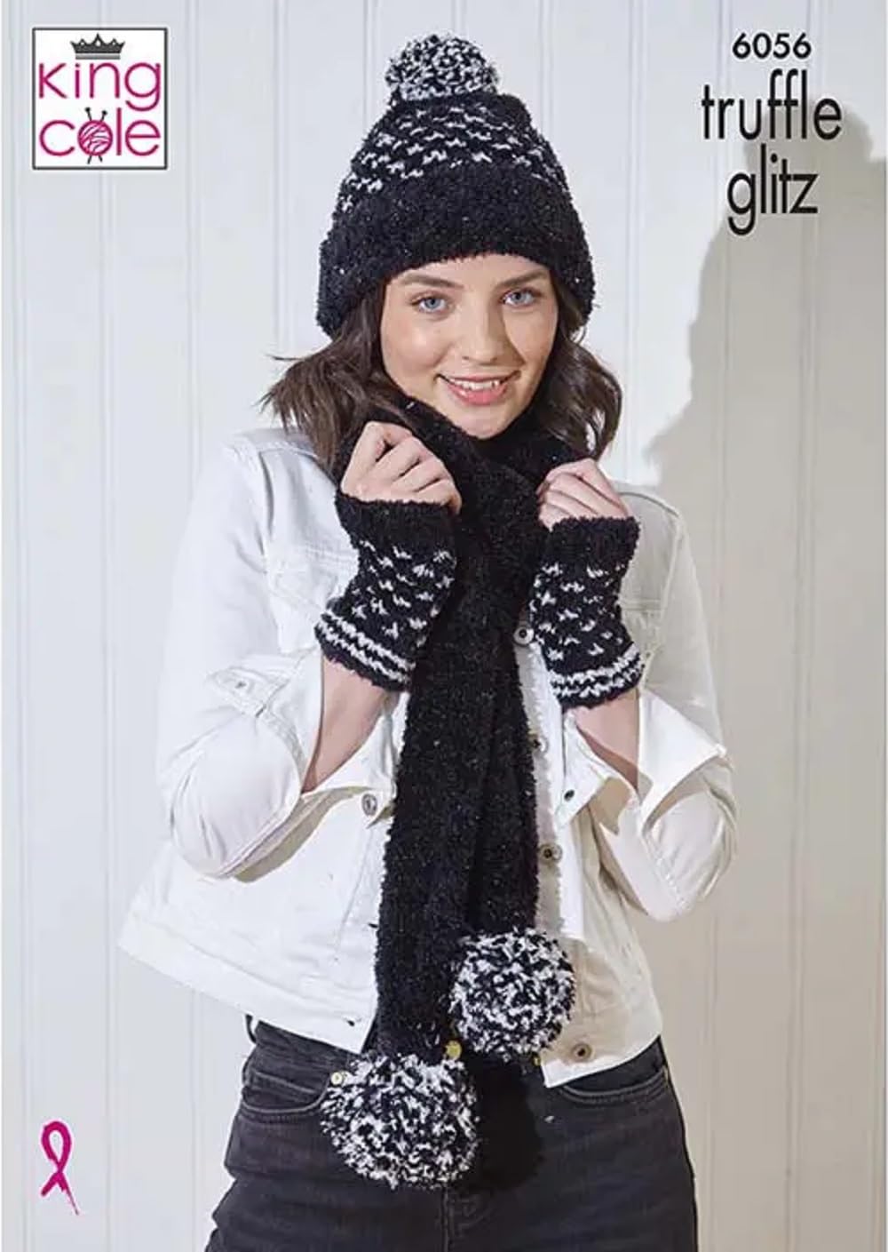 King Cole Knitting Pattern Truffle Glitz Winter Accessories Hats Snoods Hand Warmers & Scarves (6056)