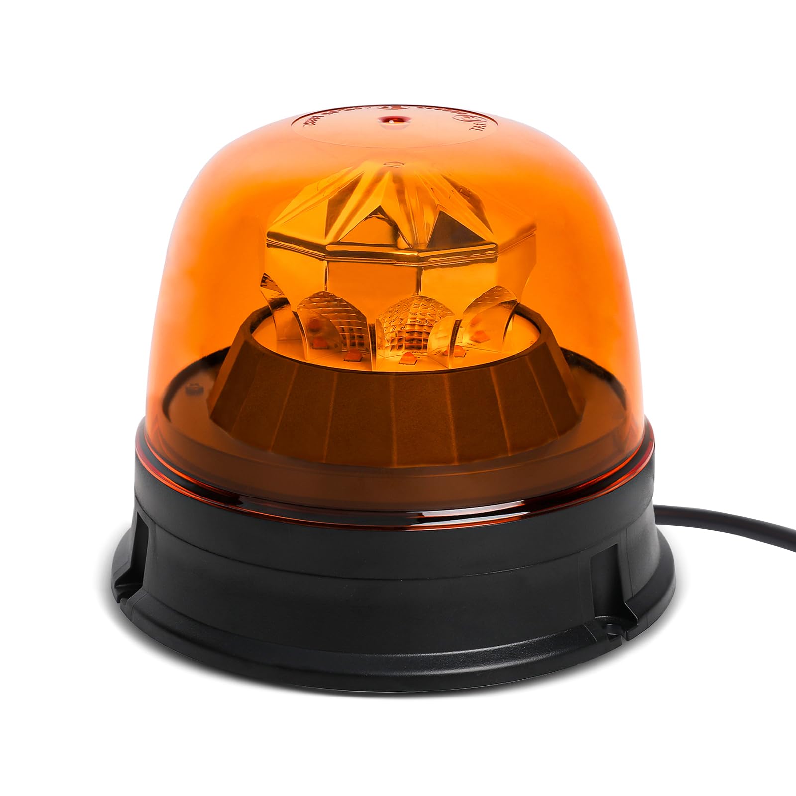 LED Rundumleuchte Blitzleuchte 7 Modus, 12V/24V Gelb Rundumleuchte LED Warnleuchte mit Schraubenmontage, E9 Mark & Wasserdicht IP67, Warnlicht für Traktor Auto LKW Golfwagen