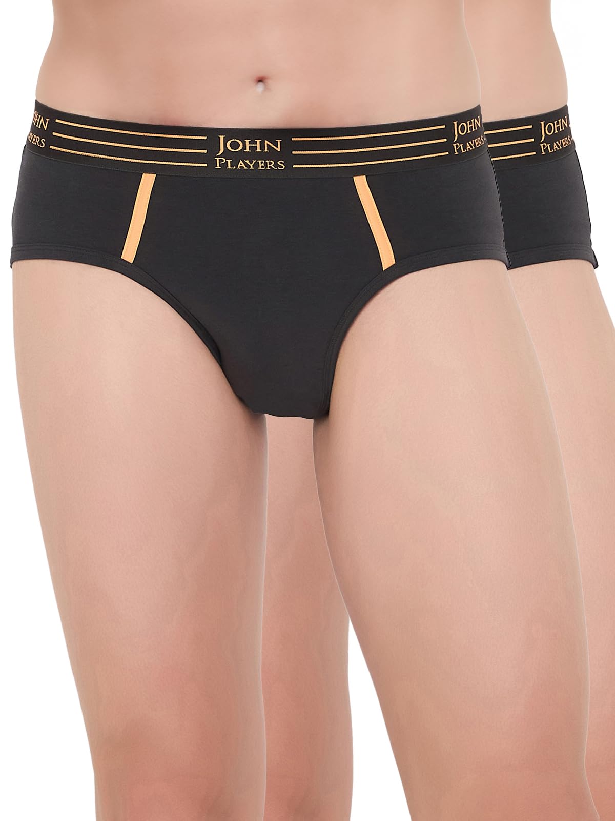 john players Pack of 2 Cotton Brief Underwear for Men with Striped Waistband-picture-12