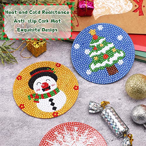 Upins 8Pcs Diamond Painting Coasters For Drinks Diy Life Coaster Diamond Art Kits For Adults Kids Beginners Diamond Art Craft Supplies (Christmas-1) #TOP4