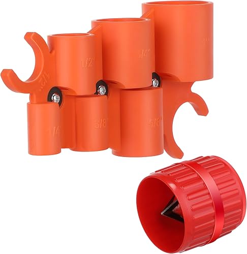 Kit de herramientas de desbarbado de calibre de profundidad y desbarbado de tubería de 1/4" a 1-5/8", herramienta de chaflán de tubería de